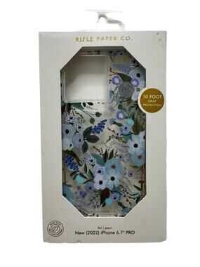 RIFLE PAPER CO *NEW* Clear Garden Party Blue Case for Apple iPhone 14 PRO 6.7"